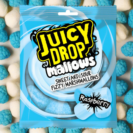 Bazooka Juicy Drop Mallows Raspberry Bag 100g