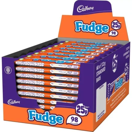 Cadbury Fudge Standard Bars X 60 X 22g Full Box Kids Fun Party Treat Birthdays